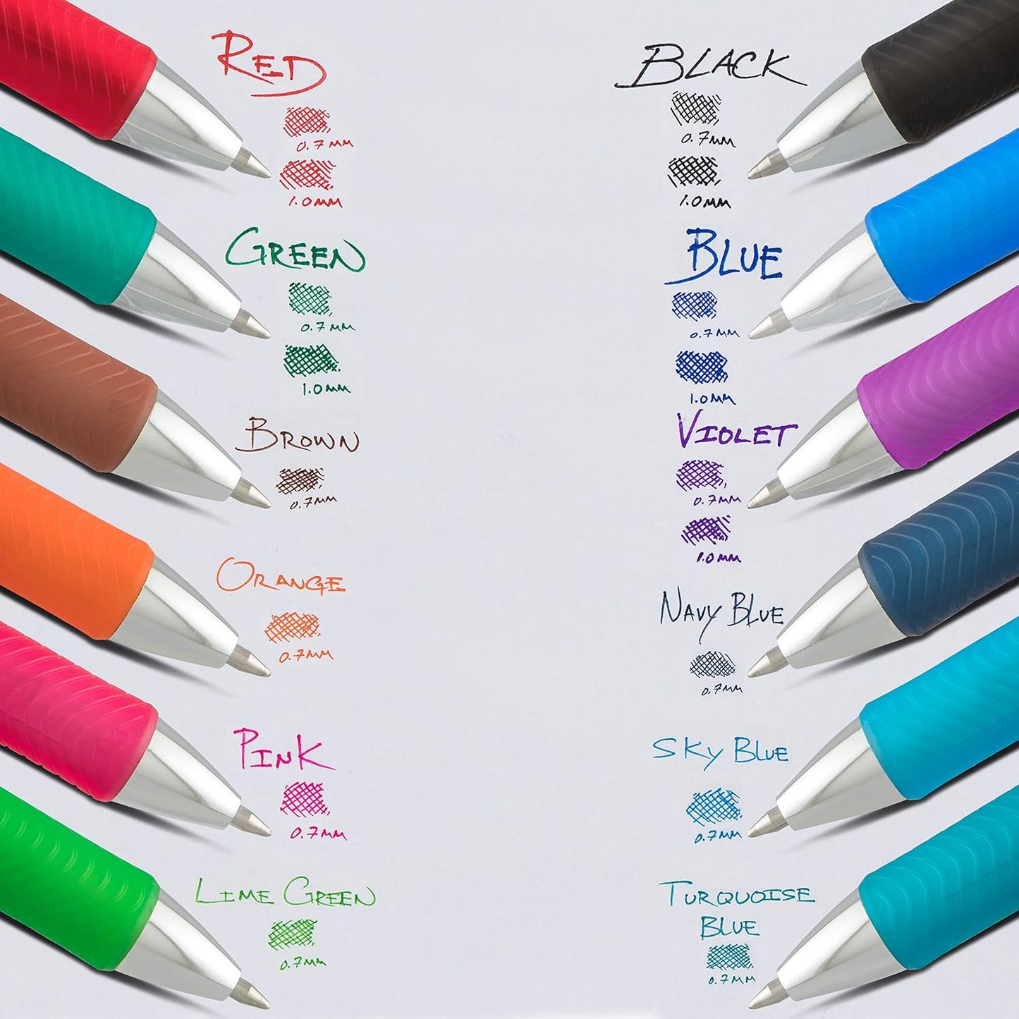 Pentel Pink BCA RTX Retractable Liquid Gel Pen, (0.7mm), Medium Line, Metal Tip, Violet Ink, Pack of 3 (BL77BP3V)