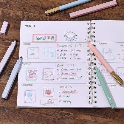 Mr. Pen- Aesthetic Highlighters and Ballpoint Pens No Bleed, 12 Pack, Pastel Colors, Bible Highlighters and Pens No Bleed, Fast Dry and No Smear for Bible Journaling, Planner, School Supplies
