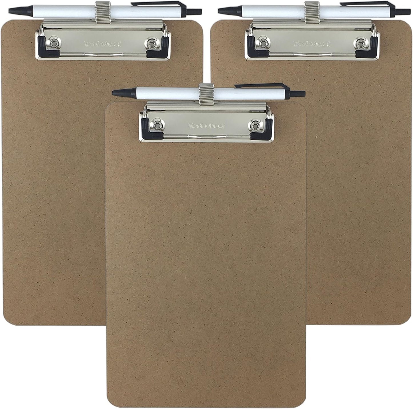 Trade Quest Pen Holder Memo Clipboards 6'' x 9'' (3 - Pack) (Pen Included)