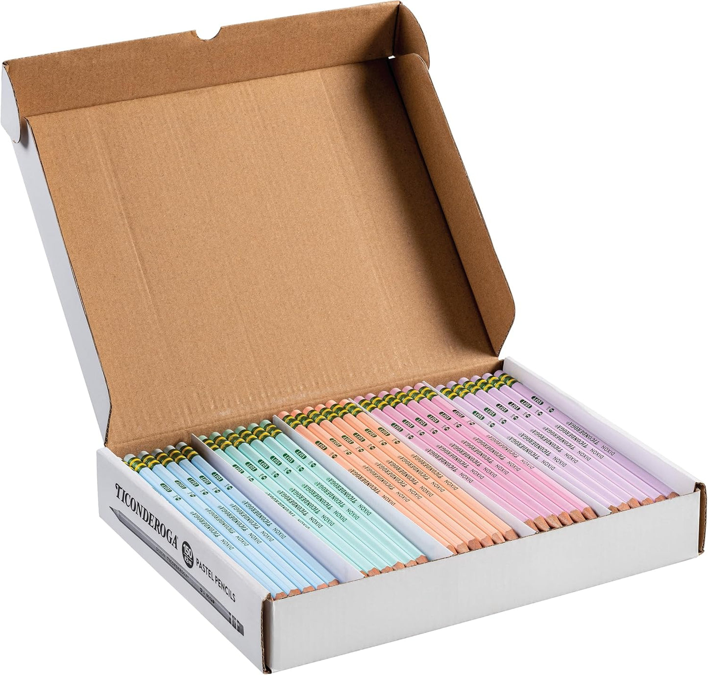 Ticonderoga Wooden Pencils, Pre-Sharpened, 2 HB Soft, Pastel Colors, 18 Count