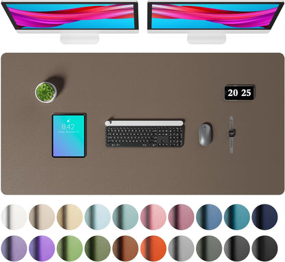 Aothia Leather Desk Pad Protector, Mouse Pad, Office Desk Mat, Non-Slip PU Leather Desk Blotter, Laptop Desk Pad, Waterproof Desk Writing Pad for Office and Home (Black,36" x 17") - Colors B