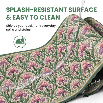 Large Mouse Pad for Desktop, Cute Desk Mat Pad Protector for Work & Gaming, Aesthetic Pretty Anti-Slip Laptop Blotter Cover for Office School Home Supplies, Wildflowers, 31.5" x 11.8"