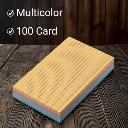 THREE LEAF 3 X 5, INDEX CARDS RULED, 100 CT. WHITE, Ruled Flash Cards, Study Card, Memo Pad, For To-Do List, Art And Craft Projects
