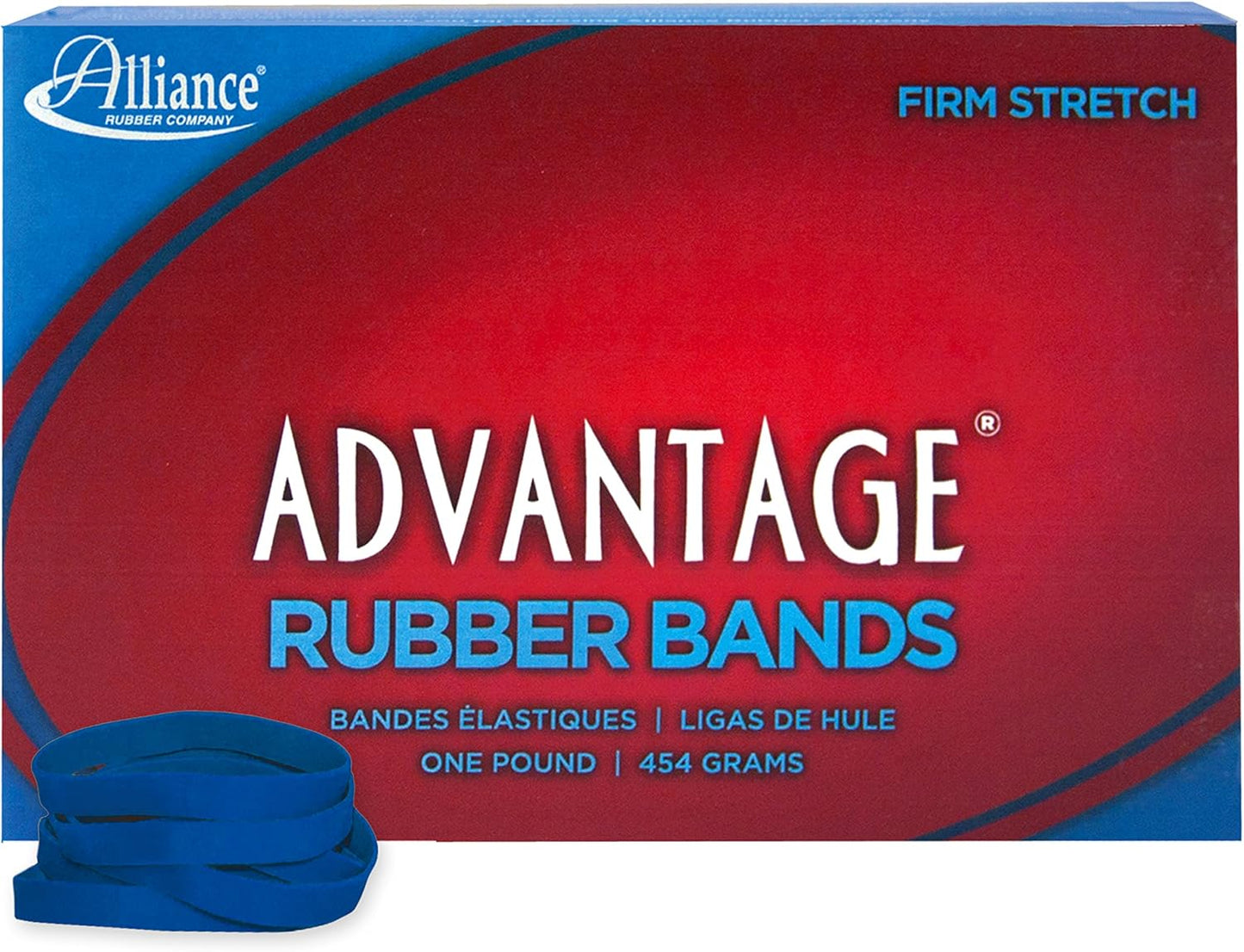 Alliance Rubber 26649 Advantage Rubber Bands Size #64, 1/4 lb Box Contains Approx. 80 Bands (3 1/2" x 1/4", Natural Crepe) Beige
