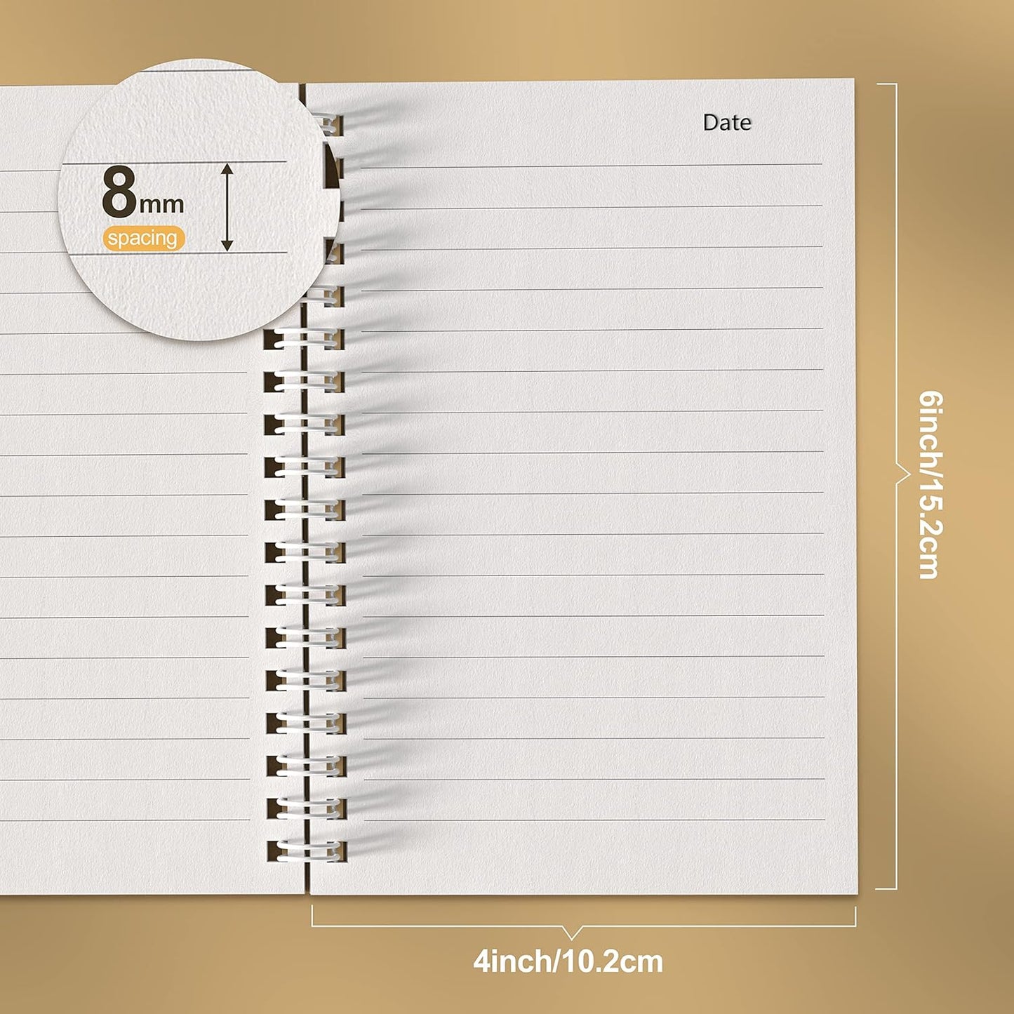 Nichela 4 Pack Spiral Notebook for Work - 4" x 6" Softcover Notebooks College Ruled for Note Taking, School Supplies,200 Sheets 400 Pages Journals Black