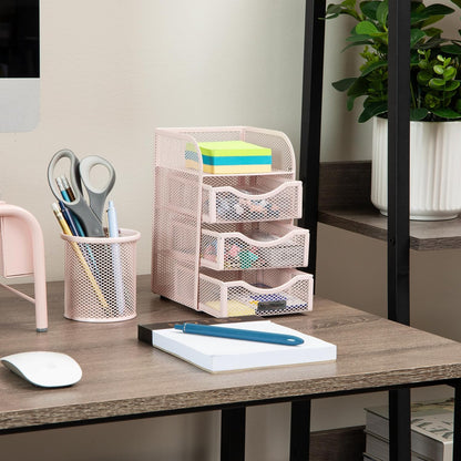 Mind Reader Desktop Accessory Storage, Paper Binder Clip Basket, Workspace, Office, Metal Mesh, 4.75"L x 5"W x 8"H, Black