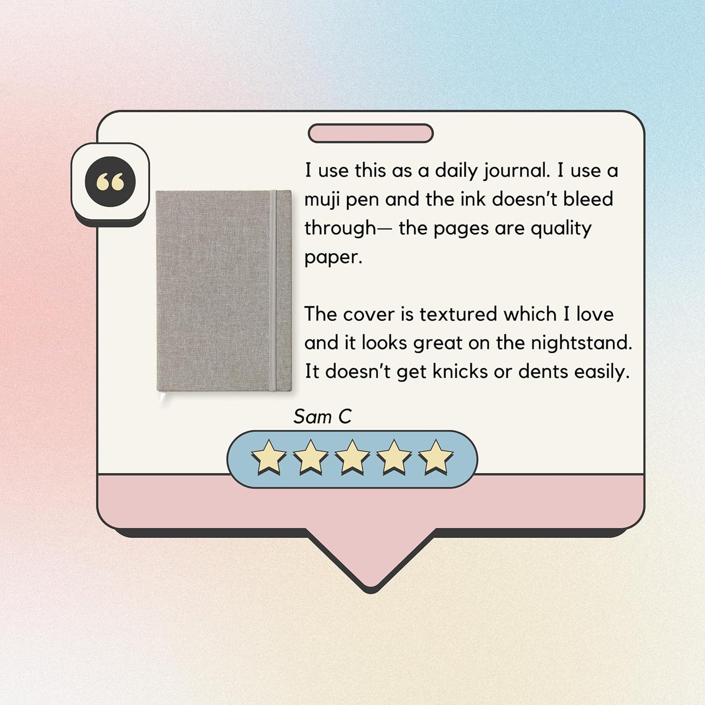 Portage Blank Hardcover Aesthetic Notebook Writing Journal – Bleed-Proof Paper Notepad for Journaling, High GSM, A5 Notebook, Cream Pages - Salmon, 6 x 8.5 Inches, 224 Pages