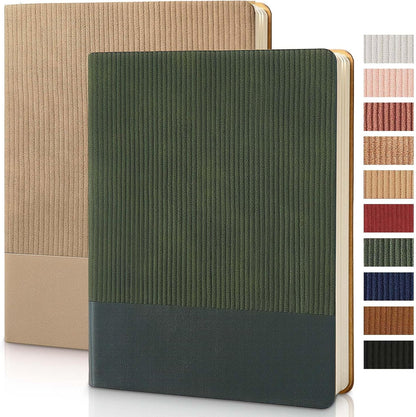 Lined Journal Notebook for Work College Ruled Note Book 5.79"x8.27"A5 PU Leather Daily Journaling 216 Pages for Women Men Writing Home School Supplies Business (Dark Green)