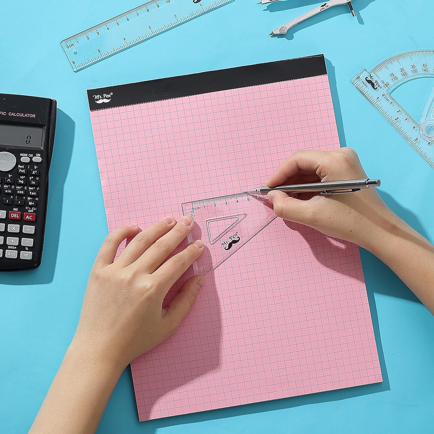 Mr. Pen- Graph Paper Pad, 17x11 Inches, 4x4 (4 Squares per Inch), 22 Sheets, Ideal for Math, Graphing and Sketching, Grid Paper for Students, Engineers, Artists