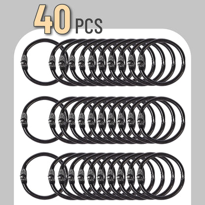 Mr. Pen- Loose Leaf Binder Book Rings, 5 Assorted Sizes (0.6", 1", 1.2", 1.5",2"), 36 Pack, Metal Binder Rings for Index Cards, Keychains, School, Home, Office, Silver