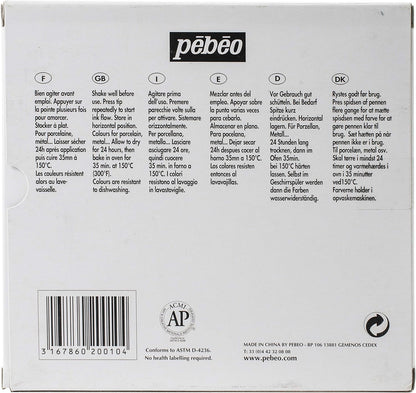 Pebeo Porcelaine 150, China Paint Fine Tip Marker - Anthracite Black (021009)