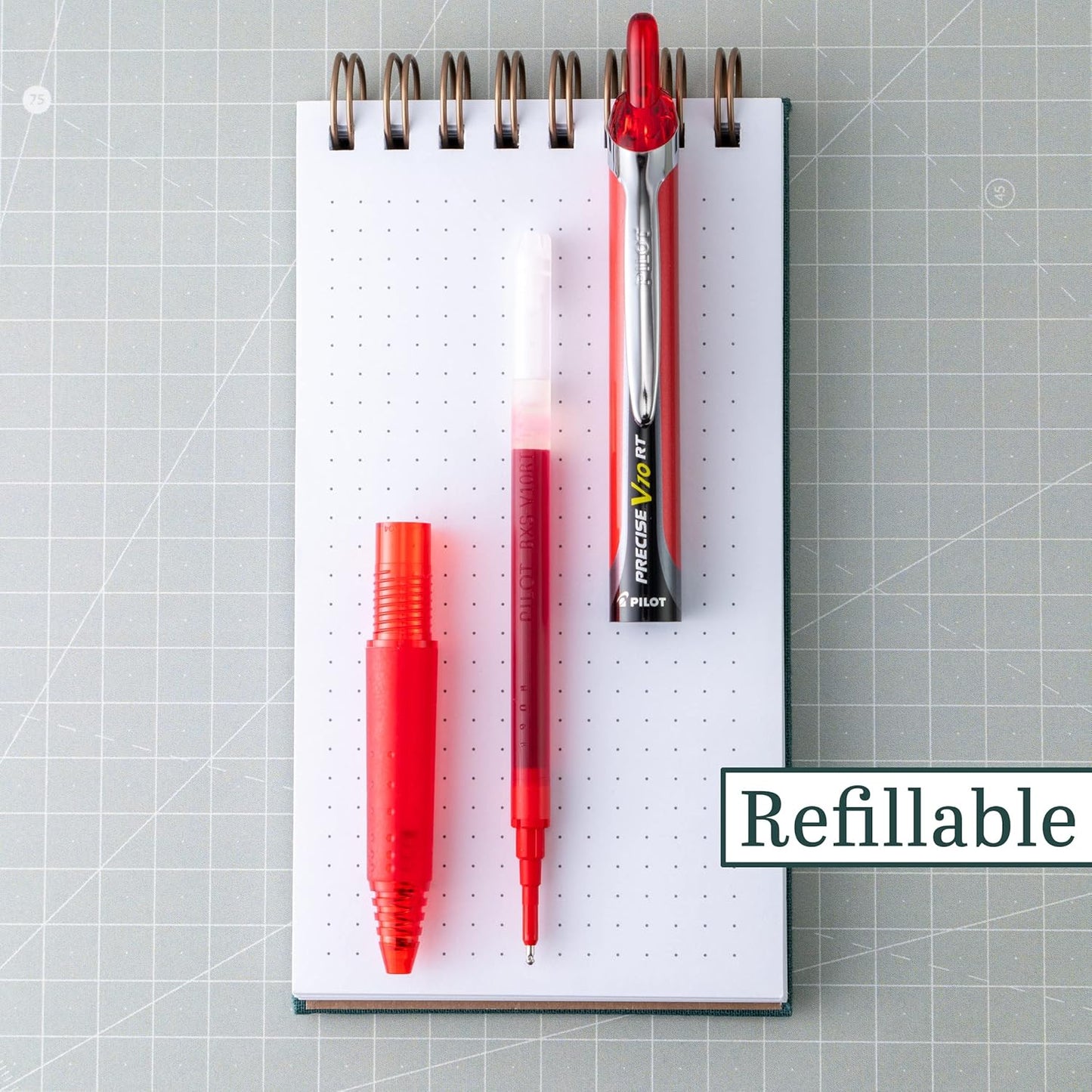 PILOT Precise V10 RT Refillable & Retractable Rolling Ball Pens, Bold Point, Black Ink, 12-Pack (13450)