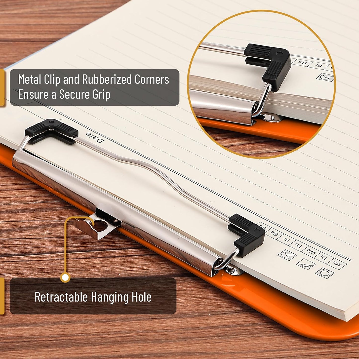Mr. Pen- Plastic Clipboard, 12.5" x 9", 2 Pack, Clipboard Plastic, Low-Profile Metal Clip with Retractable Hanging Hole