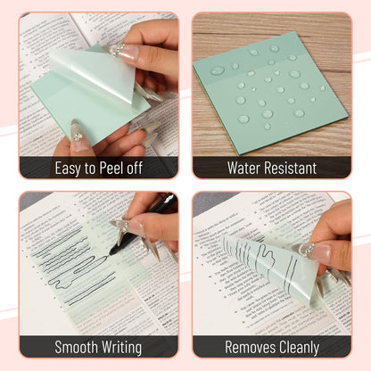 Mr. Pen- Transparent Sticky Notes, 3" x 3", 12 Pads, 600 Sheets, See Through Self-Adhesive Notes for Bible Journaling and Studying, Water-Resistant, Easy to Peel, Clean Removal