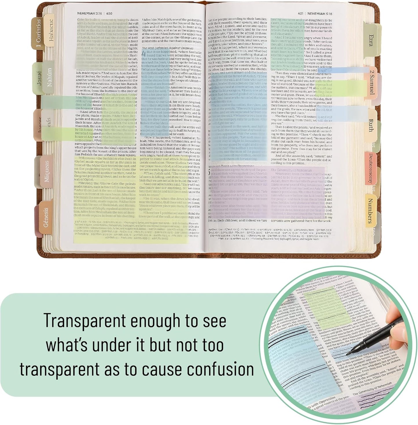 Mr. Pen- Transparent Sticky Notes Set, 1650 Sheets, Transparent Sticky Notes Tabs for Bible Study, Office, School, Planning, Journaling & Organization