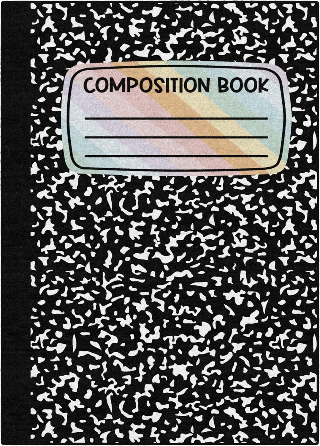 Flagship Carpets Composition Notebook Educational Area Rug for Kids Room Seating Décor, Children's Classroom, Play Carpet for Teaching and Playroom, 7'6" x 12'