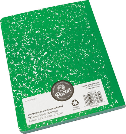 Pacon Junior Composition Book, 3/8" Ruled 5" x 7-1/2", 100 White Sheets , 6 Count
