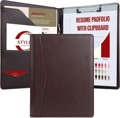 STYLIO Padfolio Folder with Removable Clipboard | Portfolio Organizer | Binder with Storage for Notebook, Notepad | Nursing Clipboard Folio, CNA Accessories for Work | Vegan Leather