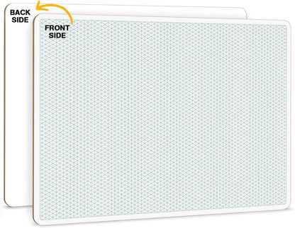 SCRIBBLEDO Isometric Grid 11"x14" Large Graph Dry Erase Board Double-Sided White Board Drawing Grid Lines Graphing Architectural Gridded 3D Design Whiteboard for Home School Classroom