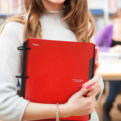 Five Star Flex Refillable Notebook + Study App 1 Inch O-Rings Binder with Pockets Tabs and Dividers, 220 Sheet Capacity, Includes 60 Sheets 8.5" x 11" College Ruled Paper, Prom Pink (293280R)