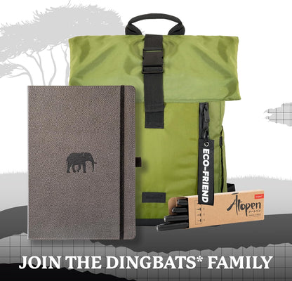 Dingbats* - Wildlife Lined Extra Large A4 Notebook - PU Leather Hardcover Journal for Work, Writing - Pocket, Elastic Closure, Pen Holder, Bookmark