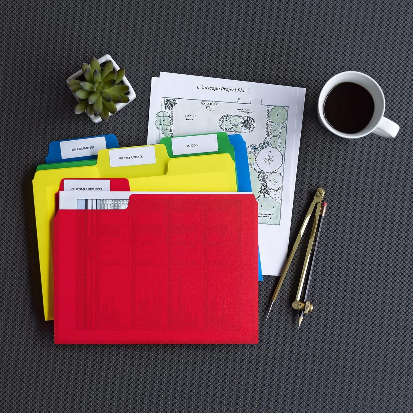 Smead Poly File Folder, 1/3-Cut Tab, Letter Size, Red, 24 per Box (10501)