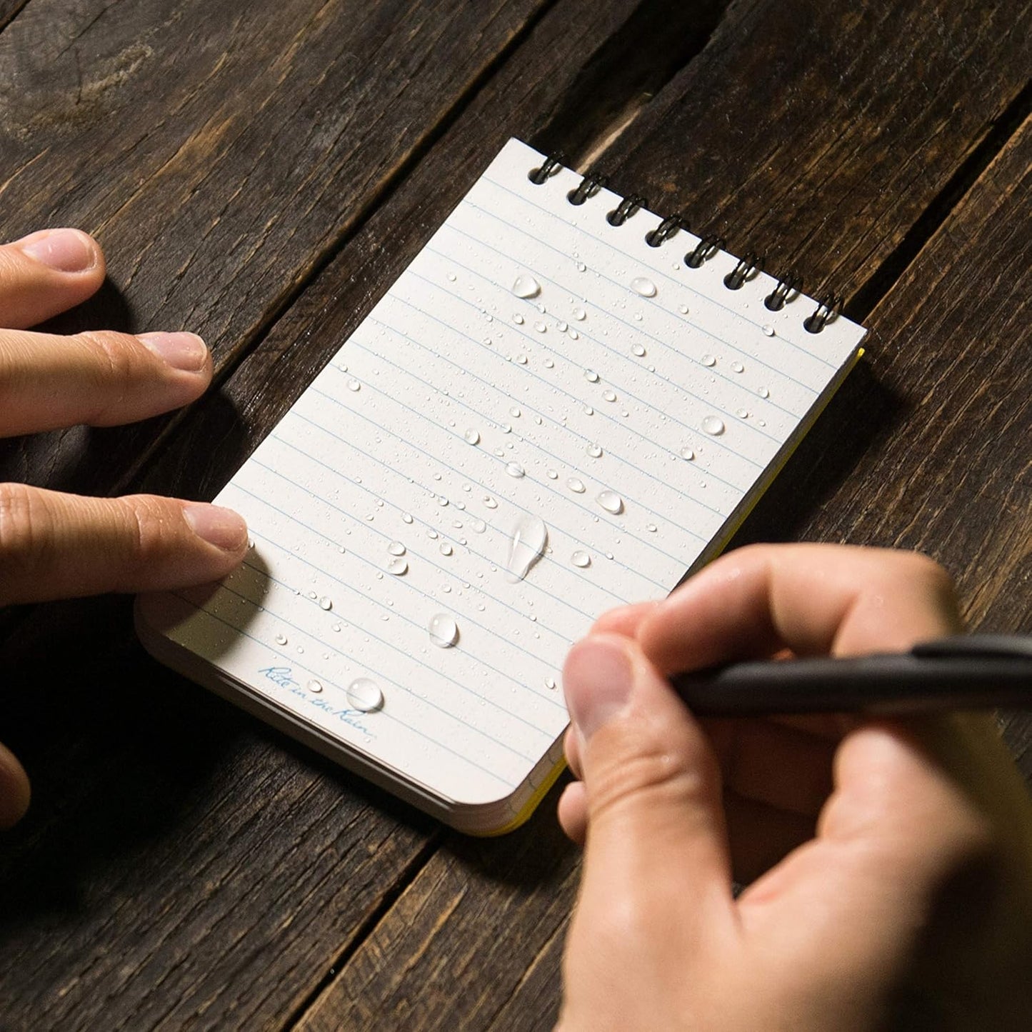 Rite in the Rain Weatherproof Top Spiral Notebook, 3" x 5", Black Cover, Universal Pattern, 3 Pack (No. 735-3X)