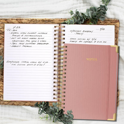 Aesthetic Thick Spiral Notebook Journal For Women in B5 Format - Modern Linen Hardcover College Ruled Note Book With 300 Lined Pages - Perfect For Writing And Staying Organized at Work or School
