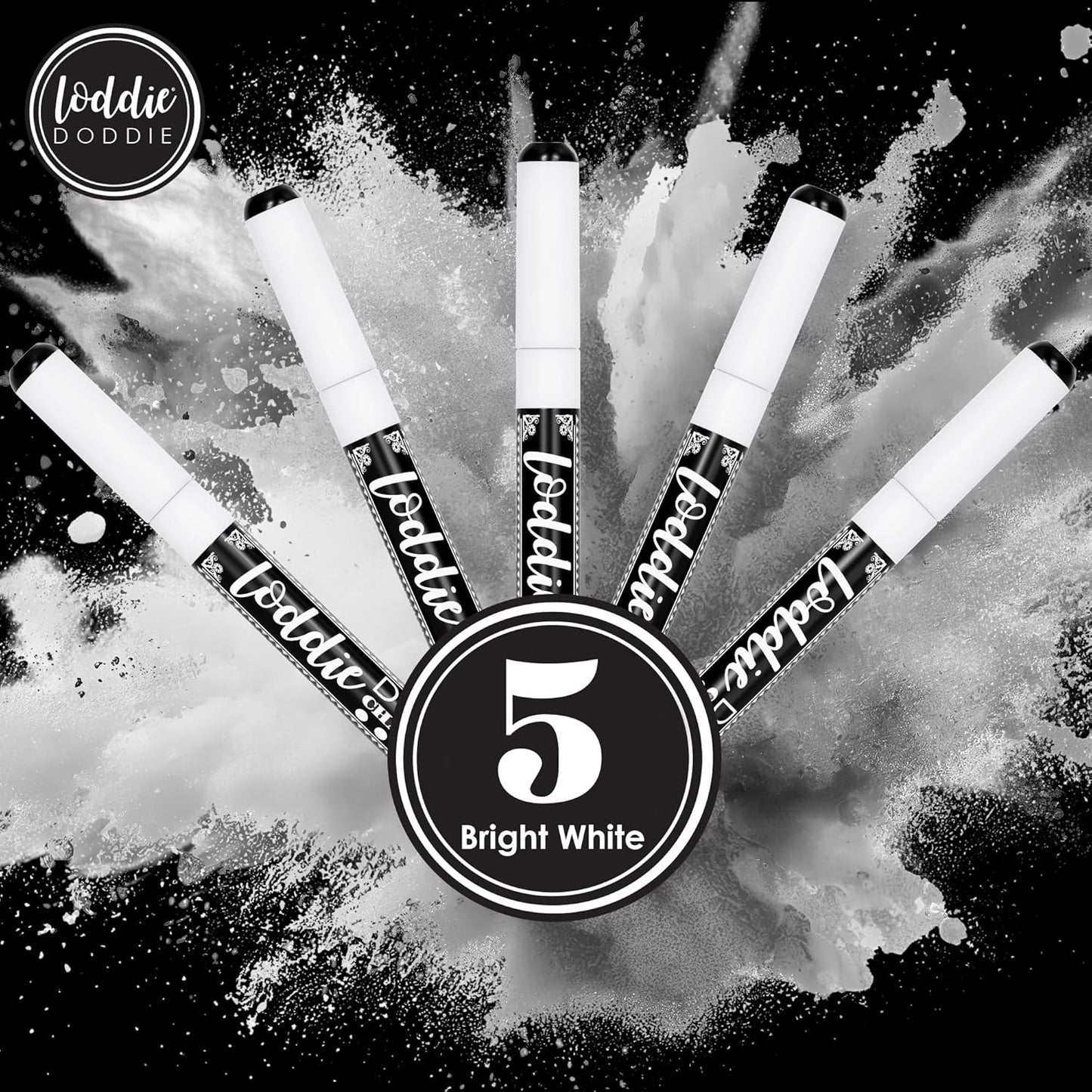 Loddie Doddie Liquid Chalk Markers - 8-Pack, 6mm Dual Tips - Chalk Markers for Blackboard & Chalkboard Paint - Washable Window Pens for Glass - Erasable Pens