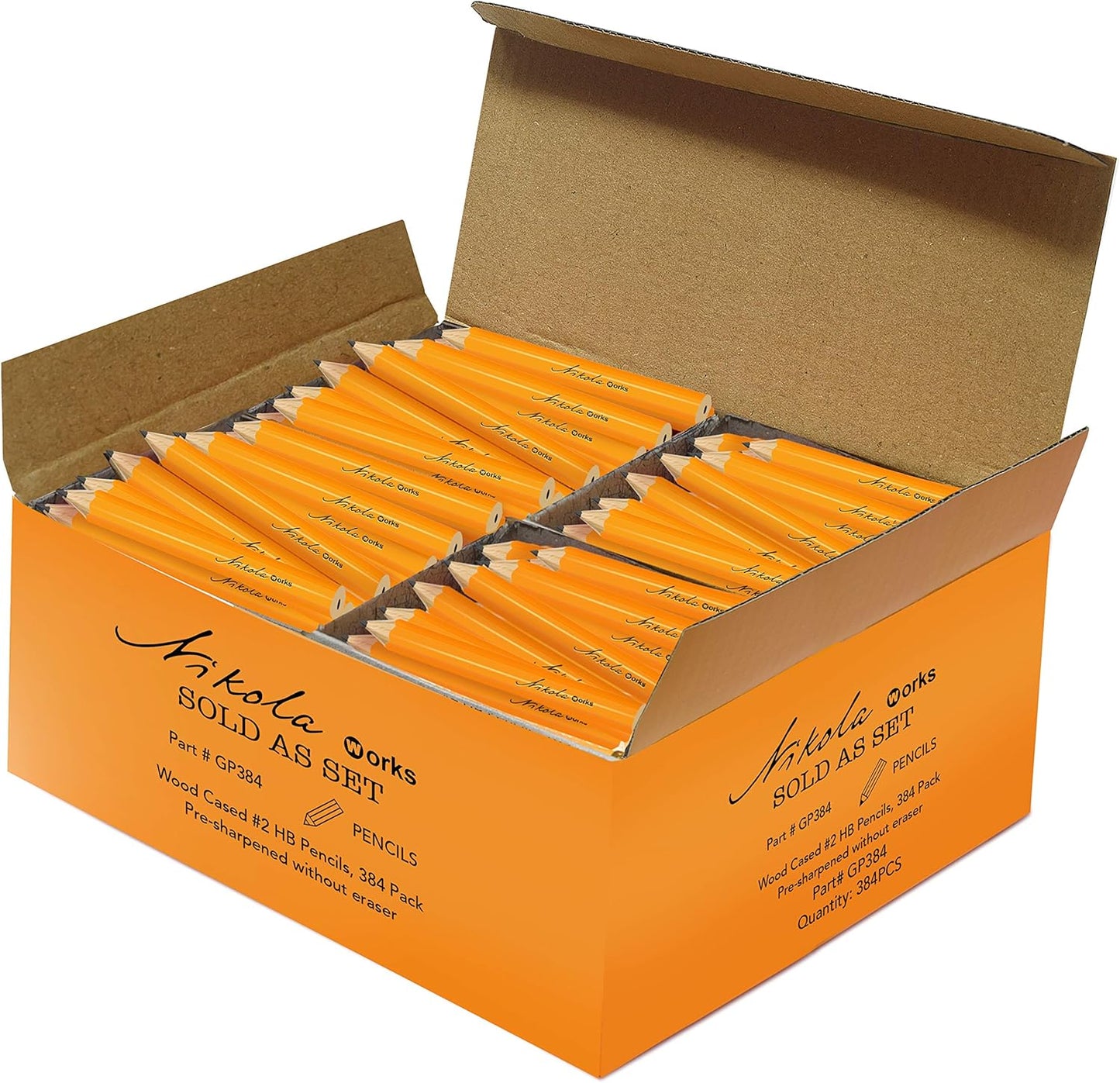 Mini Golf Pencils Without Erasers - 96 Count - Classic Pre-Sharpened #2 HB American Pew Pencils Standard Hex Shaped Bulk Pack