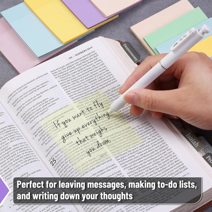 Mr. Pen- Transparent Sticky Notes, 3" x 3", 12 Pads, 600 Sheets, See Through Self-Adhesive Notes for Bible Journaling and Studying, Water-Resistant, Easy to Peel, Clean Removal