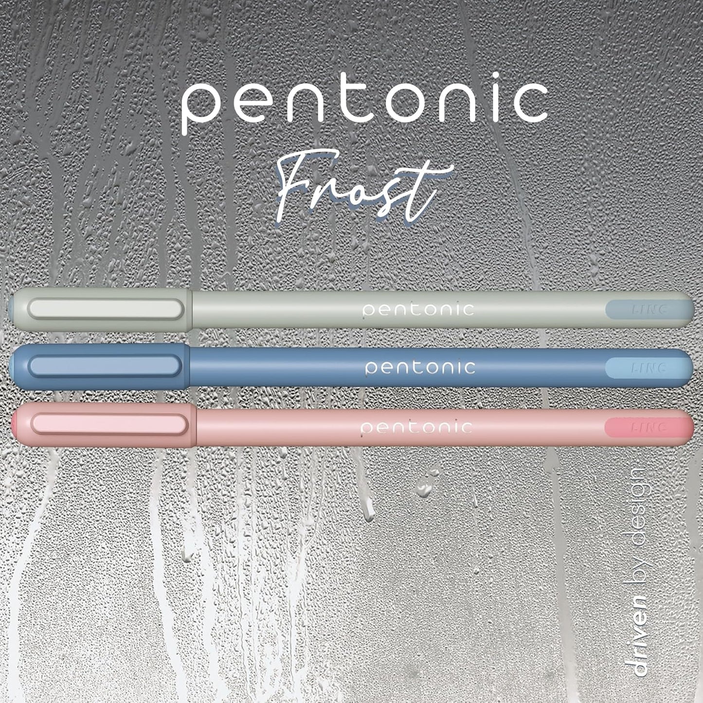 Pentonic Ballpoint Pens, 10 Count, Frosted Pale Gray Barrel with Black Ink, 0.7 mm Fine Point, Smooth Writing For Journaling & Note Taking (PEN13086)