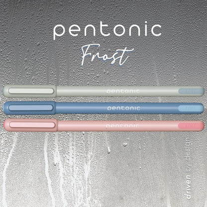 Pentonic Ballpoint Pens, 10 Count, Frosted Pale Gray Barrel with Black Ink, 0.7 mm Fine Point, Smooth Writing For Journaling & Note Taking (PEN13086)