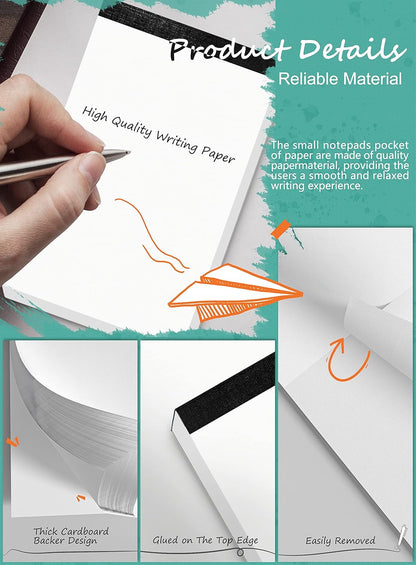Notepad 4x6 Notepads 8 Pack Lined Note Pads 4x6 Paper Pads Memo Pads 4x6 Scratch Pads 4x6 Server Note Pads Ruled Pages Pocket Notebook Small Writing Pads for Daily Planning School Office 30 Sheets/Pad