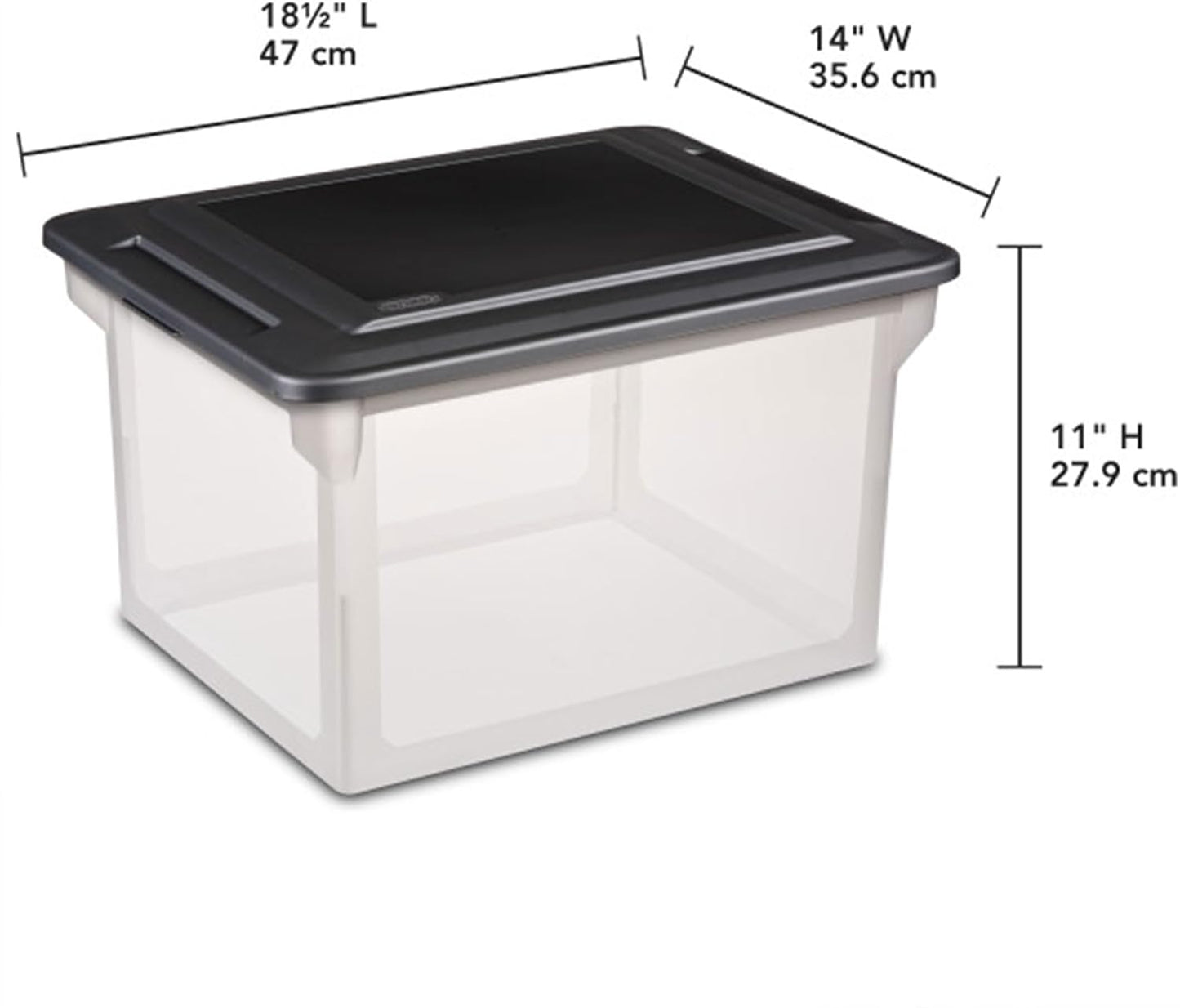 File Box Tote with Lids for Letter and Legal Folders, 8-Pack | Stackable Plastic Document Storage and Paper Organizer for Home, Office, Desk, and Dorm Organization