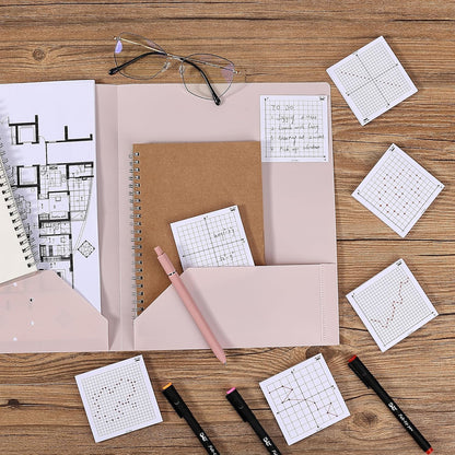 Mr. Pen- Graph Sticky Notes, 3x3 Inch, 6 Pads, 50 Sheets/Pad, 300 Sheets, 6 Grid Designs, White, Square Graph Paper Notes, Grid Sticky Note Pads for Math, Study, Journals, Planners