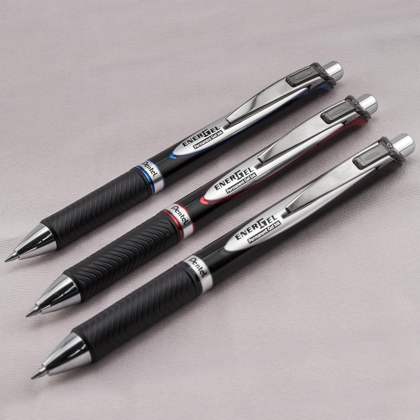 Pentel EnerGel Permanent Gel Ink Rollerball Pen, Black, 3 Pack (BLP77BP3A)