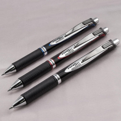 Pentel EnerGel Permanent Gel Ink Rollerball Pen, Black, 3 Pack (BLP77BP3A)