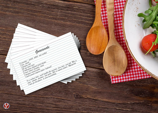 Ruled Index Cards, On 100lb Heavyweight Thick White Cover Stock. "100 per pack" (5 x 8)