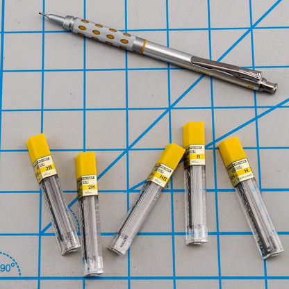 Pentel Super Hi-Polymer Lead Refill, (0.9mm) Thick, 2B, 180 Pieces of Lead, 12 Tubes of Lead (50-9-2B)