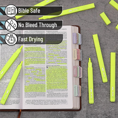 Mr. Pen- Yellow Aesthetic Bible Highlighters No Bleed Through Bulk, 20 pcs, Chisel Tip, Cute Highlighter for Journaling Supplies and School Accessories, Bible Highlighters and Pens No Bleed