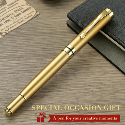 BEILUNER Ballpoint Pens, Stunning Black Chrome Metal Pen with Golden Trim, Best Ball Pen Gift Set for Men & Women, Professional, Executive, Office, Nice Pens-Gift Box with 0.5mm Black Extra Refill