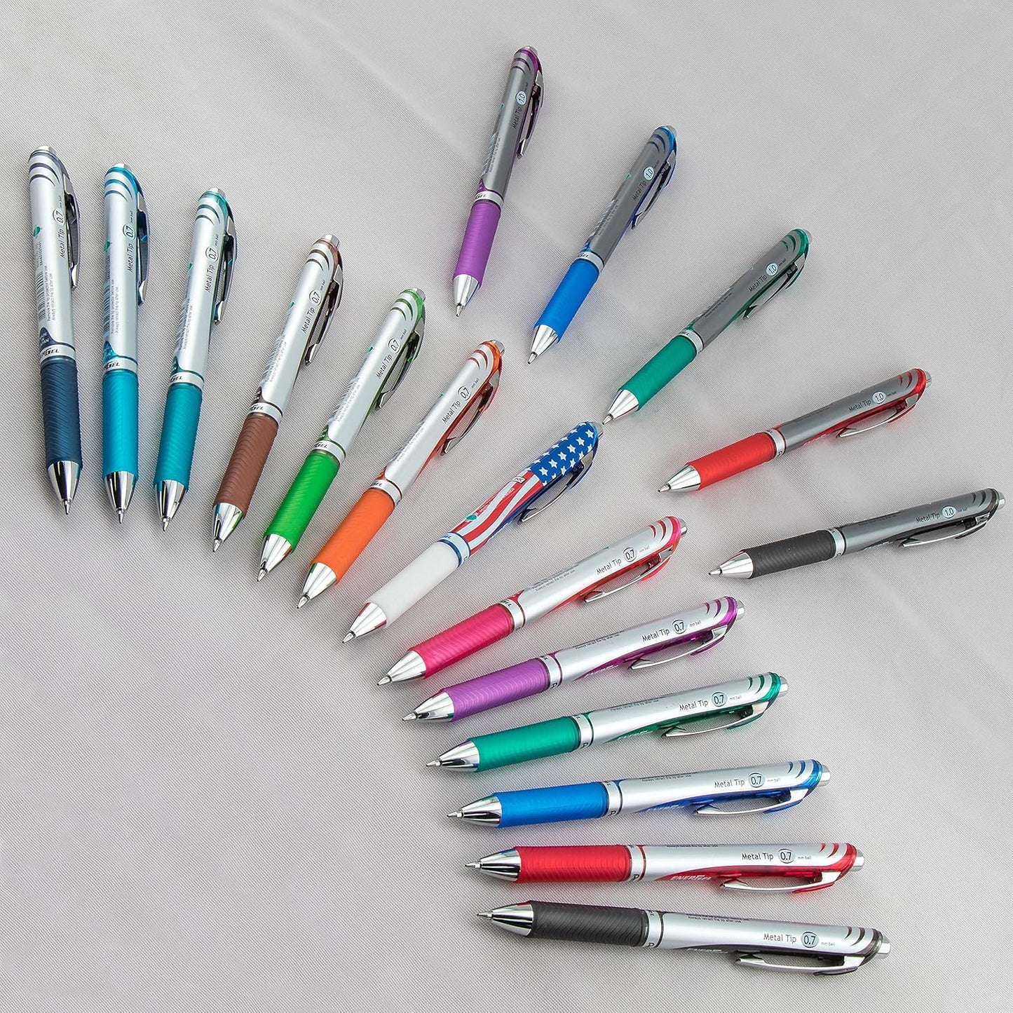 Pentel Pink BCA EnerGel Retractable Liquid Gel Pen, (0.7mm), Medium Line, Metal Tip, Pink Barrel, Black Ink, Pack of 3 (BL77PBP3A-BC)