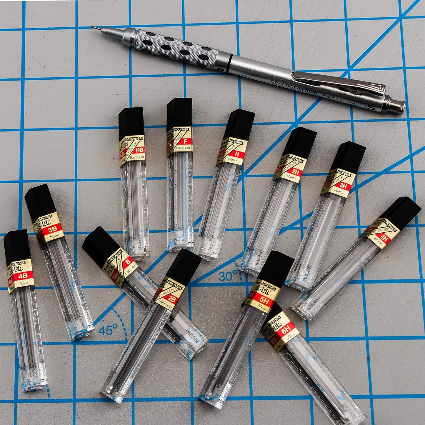 Pentel Super Hi-Polymer Lead Refill (0.5mm), Fine, 2B, 36 Pieces of Lead (C505BP32B-K6)