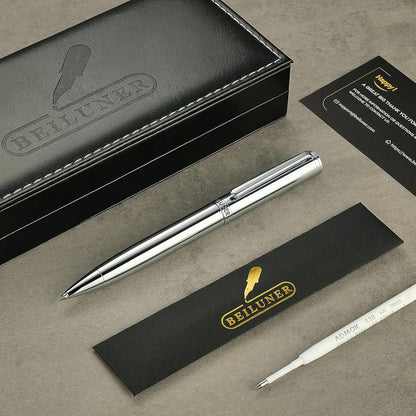 BEILUNER Luxury Gel Pen with 24K Gold Finish, Black Piano Lacquer, Luxury Grade Craftsmanship, Best Pen Gift Set for Men and Women, Professional, Executive, Office, Retractable Nice Pens
