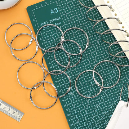 Mr. Pen- Loose Leaf Binder Book Rings, 5 Assorted Sizes (0.6", 1", 1.2", 1.5",2"), 36 Pack, Metal Binder Rings for Index Cards, Keychains, School, Home, Office, Silver