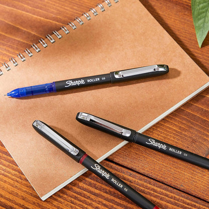 Sharpie Rollerball Pens, Needle Point Tip (0.5mm), Black Ink, 12 Count - Writing, Journaling, Note-Taking, Office Supplies