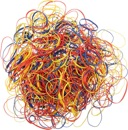 Amazon Basics Assorted Size and Color Rubber Bands, Strong Elastic Stretch Office Supplies, 0.5 lb. Variety Assortment