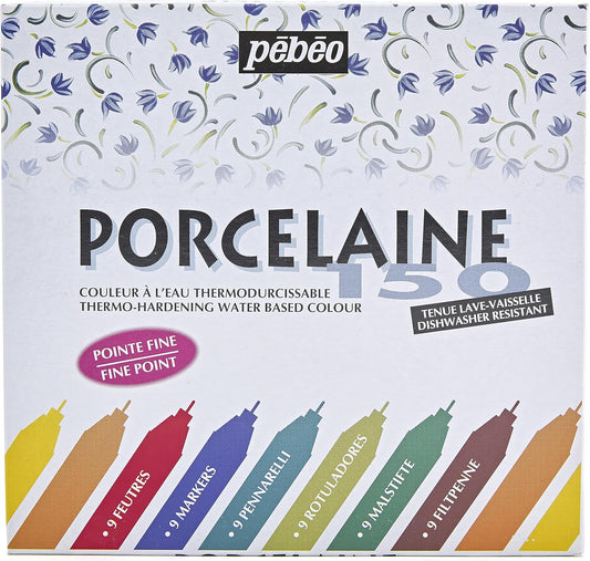 Pebeo Porcelaine 150, China Paint Fine Tip Marker - Anthracite Black (021009)