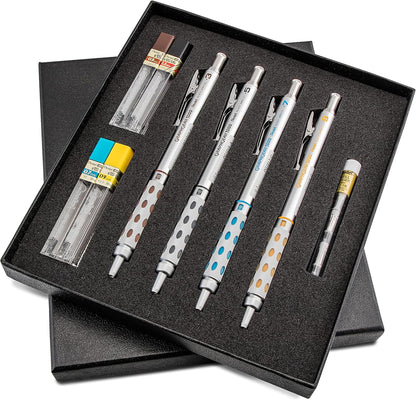 Pentel Arts GraphGear 1000 Mechanical Pencil Premium Gift Set with Refill Leads & Erasers (PG1000BXSET)